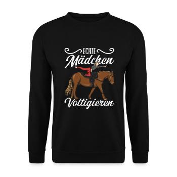 Voltigieren - Unisex Pullover - Schwarz - Vorne - Alina (178cm) & Michal (187cm)