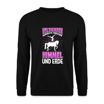 Voltigieren - Unisex Pullover - Schwarz - Vorne - Alina (178cm) & Michal (187cm)