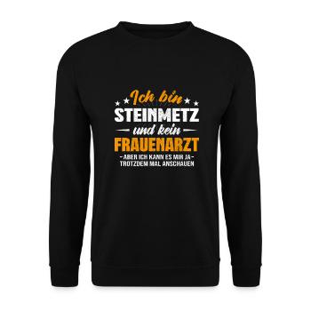 Steinmetz - Unisex Pullover - Schwarz - Vorne - Alina (178cm) & Michal (187cm)