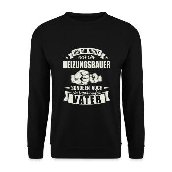 Heizungsbauer Vater Papa Vatertag Klempner - Unisex Pullover - Schwarz - Vorne - Alina (178cm) & Michal (187cm)
