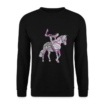 Voltigieren - Unisex Pullover - Schwarz - Vorne - Alina (178cm) & Michal (187cm)