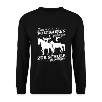 Voltigieren - Unisex Pullover - Schwarz - Vorne - Alina (178cm) & Michal (187cm)