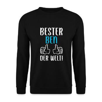Ben Vorname Name Geburtstag - Unisex Pullover - Schwarz - Vorne - Alina (178cm) & Michal (187cm)