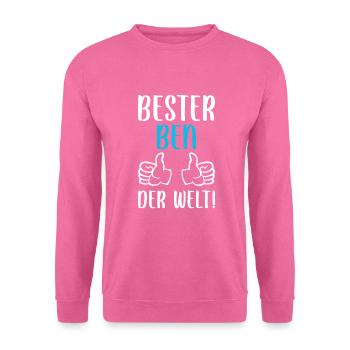 Ben Vorname Name Geburtstag - Unisex Pullover - Pink - Vorne