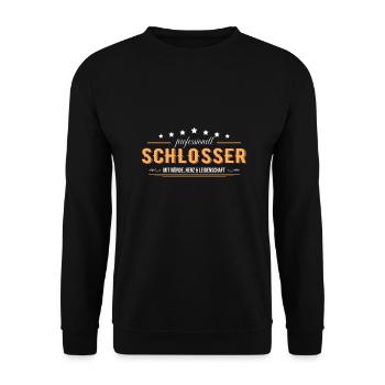 Schlosser - Unisex Pullover - Schwarz - Vorne - Alina (178cm) & Michal (187cm)