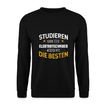 Elektrotechniker - Unisex Pullover - Schwarz - Vorne - Alina (178cm) & Michal (187cm)