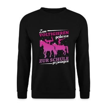 Voltigieren - Unisex Pullover - Schwarz - Vorne - Alina (178cm) & Michal (187cm)