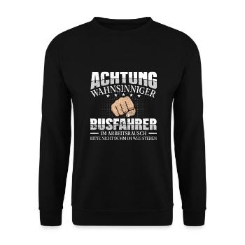 Busfahrer Bus - Unisex Pullover - Schwarz - Vorne - Alina (178cm) & Michal (187cm)