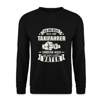 Taxifahrer Vater Papa Vatertag Taxi Auto - Unisex Pullover - Schwarz - Vorne - Alina (178cm) & Michal (187cm)