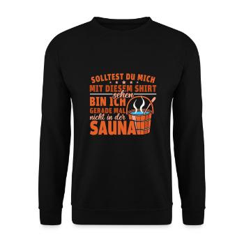Sauna Schwitz Aufguss Saunakilt Bademantel - Unisex Pullover - Schwarz - Vorne - Alina (178cm) & Michal (187cm)