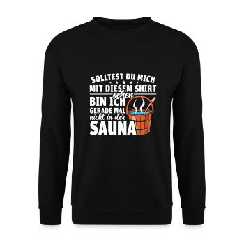 Sauna Schwitz Aufguss Saunakilt Bademantel - Unisex Pullover - Schwarz - Vorne - Alina (178cm) & Michal (187cm)