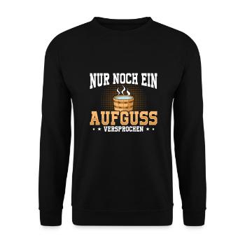 Sauna Schwitz Aufguss Saunakilt Bademantel - Unisex Pullover - Schwarz - Vorne - Alina (178cm) & Michal (187cm)