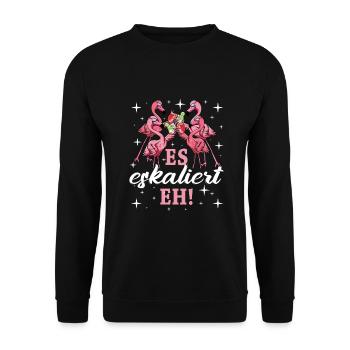 Flamingo Junggesellenabschied Frauen jga Saufen - Unisex Pullover - Schwarz - Vorne - Alina (178cm) & Michal (187cm)