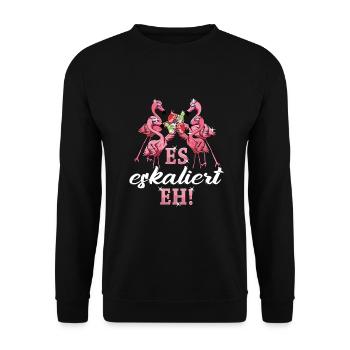 Flamingo Junggesellenabschied Frauen jga Saufen - Unisex Pullover - Schwarz - Vorne - Alina (178cm) & Michal (187cm)