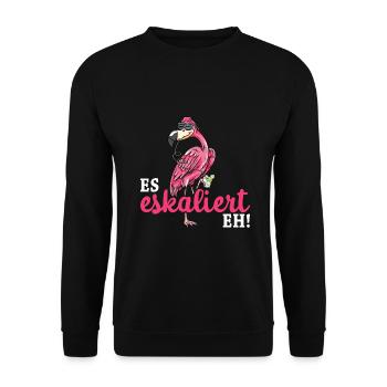 Flamingo Junggesellenabschied Frauen jga Saufen - Unisex Pullover - Schwarz - Vorne - Alina (178cm) & Michal (187cm)