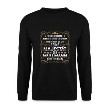 Müllmann seine Majestät Müllwerker - Unisex Pullover - Schwarz - Vorne - Alina (178cm) & Michal (187cm)