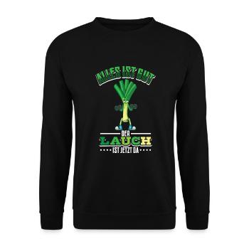 Lauch Kostüm Bodybuilding Satire Gym Jga - Unisex Pullover - Schwarz - Vorne - Alina (178cm) & Michal (187cm)