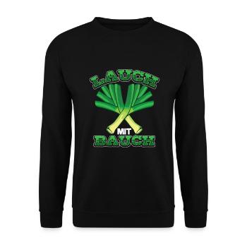 Lauch Kostüm Bodybuilding Satire Gym Jga - Unisex Pullover - Schwarz - Vorne - Alina (178cm) & Michal (187cm)