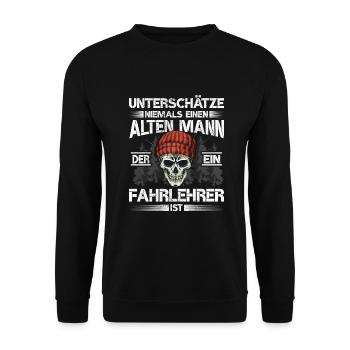 Fahrlehrer - Unisex Pullover - Schwarz - Vorne - Alina (178cm) & Michal (187cm)