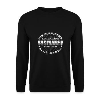 Busfahrer Bus - Unisex Pullover - Schwarz - Vorne - Alina (178cm) & Michal (187cm)