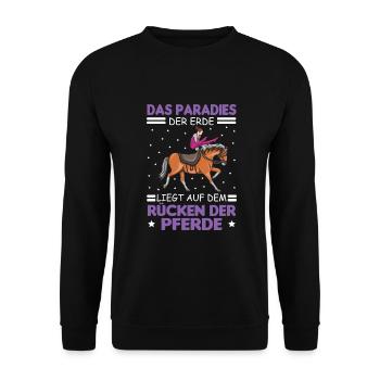 Voltigieren Volti Voltigier Pferde Pferdemädchen - Unisex Pullover - Schwarz - Vorne - Alina (178cm) & Michal (187cm)