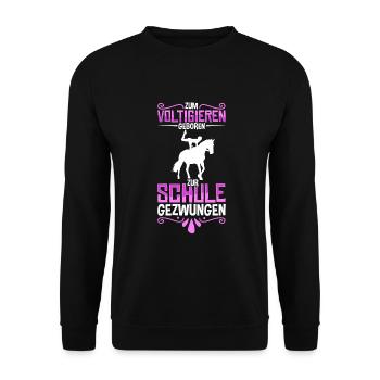 Voltigieren - Unisex Pullover - Schwarz - Vorne - Alina (178cm) & Michal (187cm)