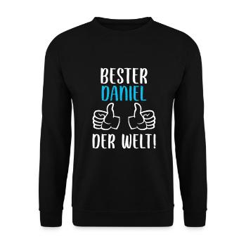 Daniel Vorname Name Geburtstag - Unisex Pullover - Schwarz - Vorne - Alina (178cm) & Michal (187cm)