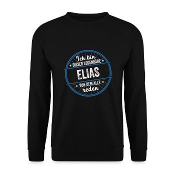 Ich bin dieser legendärer Elias Name - Unisex Pullover - Schwarz - Vorne - Alina (178cm) & Michal (187cm)