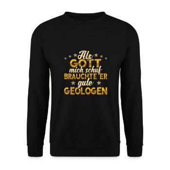 Geologe Gott mich schuf - Unisex Pullover - Schwarz - Vorne - Alina (178cm) & Michal (187cm)