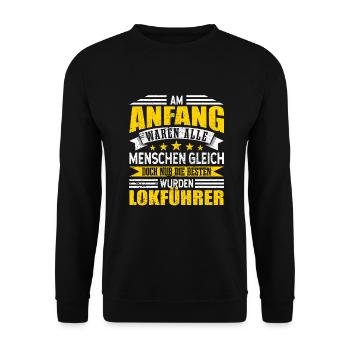 Lokführer - Unisex Pullover - Schwarz - Vorne - Alina (178cm) & Michal (187cm)