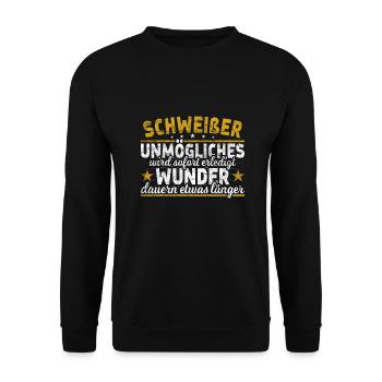 Schweißer - Unisex Pullover - Schwarz - Vorne - Alina (178cm) & Michal (187cm)