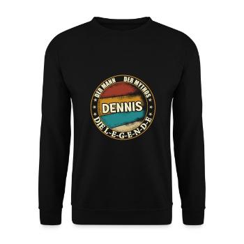 Dennis Vorname Name Geburtstag - Unisex Pullover - Schwarz - Vorne - Alina (178cm) & Michal (187cm)