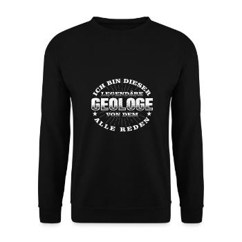Geologe Legendärer Geologie - Unisex Pullover - Schwarz - Vorne - Alina (178cm) & Michal (187cm)