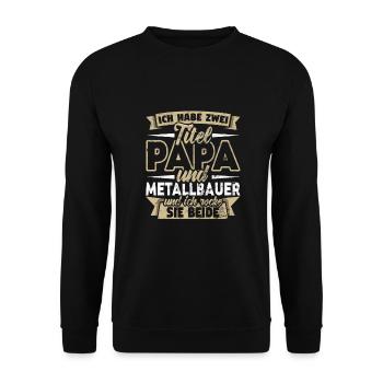 Metallbauer - Unisex Pullover - Schwarz - Vorne - Alina (178cm) & Michal (187cm)