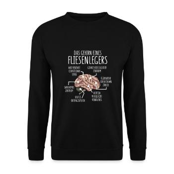 Fliesenleger Anatomie Gehirn Mosaikleger - Unisex Pullover - Schwarz - Vorne - Alina (178cm) & Michal (187cm)