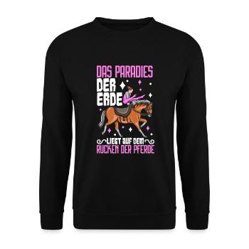 Voltigieren - Unisex Pullover - Schwarz - Vorne - Alina (178cm) & Michal (187cm)