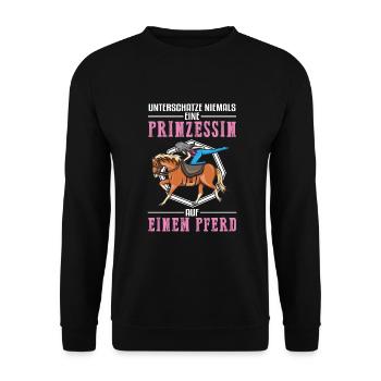 Voltigieren Volti Voltigier Pferde Pferdemädchen - Unisex Pullover - Schwarz - Vorne - Alina (178cm) & Michal (187cm)