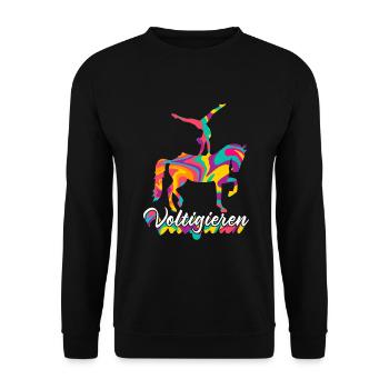 Voltigieren - Unisex Pullover - Schwarz - Vorne - Alina (178cm) & Michal (187cm)