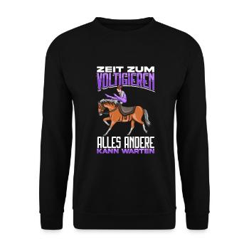 Voltigieren - Unisex Pullover - Schwarz - Vorne - Alina (178cm) & Michal (187cm)