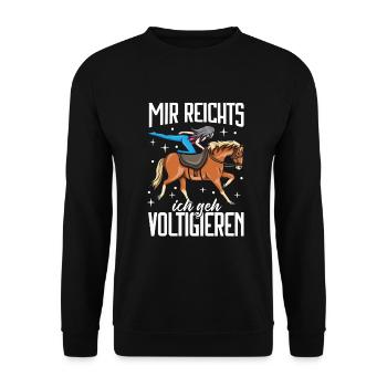 Voltigieren - Unisex Pullover - Schwarz - Vorne - Alina (178cm) & Michal (187cm)