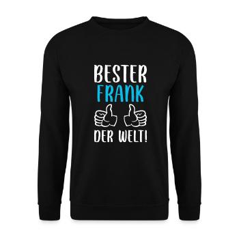 Frank Vorname Name Geburtstag - Unisex Pullover - Schwarz - Vorne - Alina (178cm) & Michal (187cm)