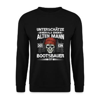 Bootsbauer Schiffsbauer - Unisex Pullover - Schwarz - Vorne - Alina (178cm) & Michal (187cm)