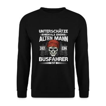 Busfahrer Bus - Unisex Pullover - Schwarz - Vorne - Alina (178cm) & Michal (187cm)