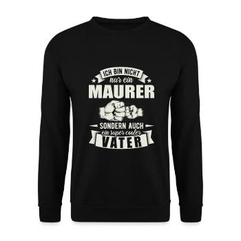 Maurer Vater Papa Vatertag Handwerker - Unisex Pullover - Schwarz - Vorne - Alina (178cm) & Michal (187cm)