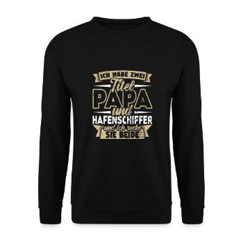Hafenschiffer - Unisex Pullover - Schwarz - Vorne - Alina (178cm) & Michal (187cm)