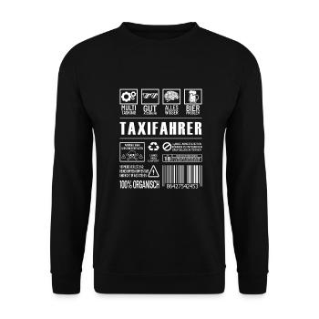 Taxifahrer Lustiger Beruf Spruch Taxi Auto - Unisex Pullover - Schwarz - Vorne - Alina (178cm) & Michal (187cm)