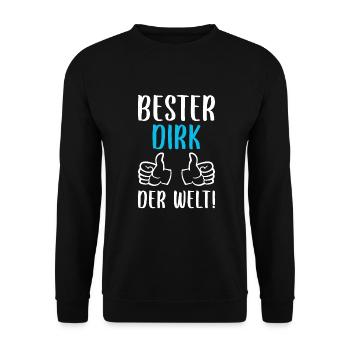 Dirk Vorname Name Geburtstag - Unisex Pullover - Schwarz - Vorne - Alina (178cm) & Michal (187cm)