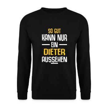Dieter Vorname Name Geburtstag - Unisex Pullover - Schwarz - Vorne - Alina (178cm) & Michal (187cm)