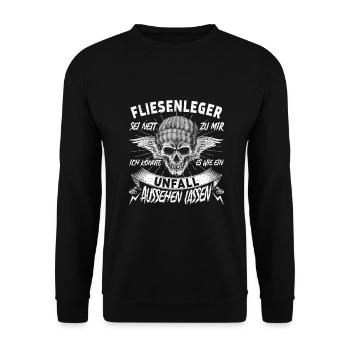 Fliesenleger Sei nett zu mir Mosaikleger - Unisex Pullover - Schwarz - Vorne - Alina (178cm) & Michal (187cm)
