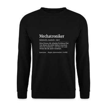 Mechatroniker Definition Duden Mechaniker - Unisex Pullover - Schwarz - Vorne - Alina (178cm) & Michal (187cm)